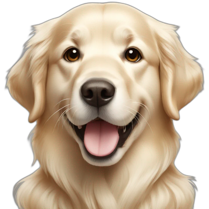 Golden Retriever white happy emoji