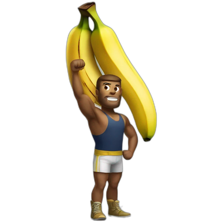 Strong man with banana emoji