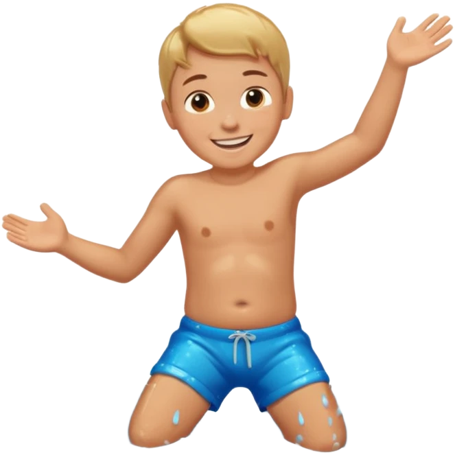 jongen die aan het buikglijden is  emoji