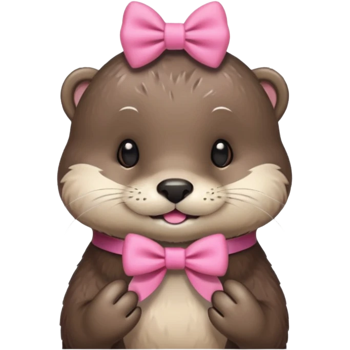 otter wearing a pink bow emoji