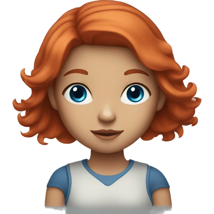 a girl with blue eyes and red hair emoji