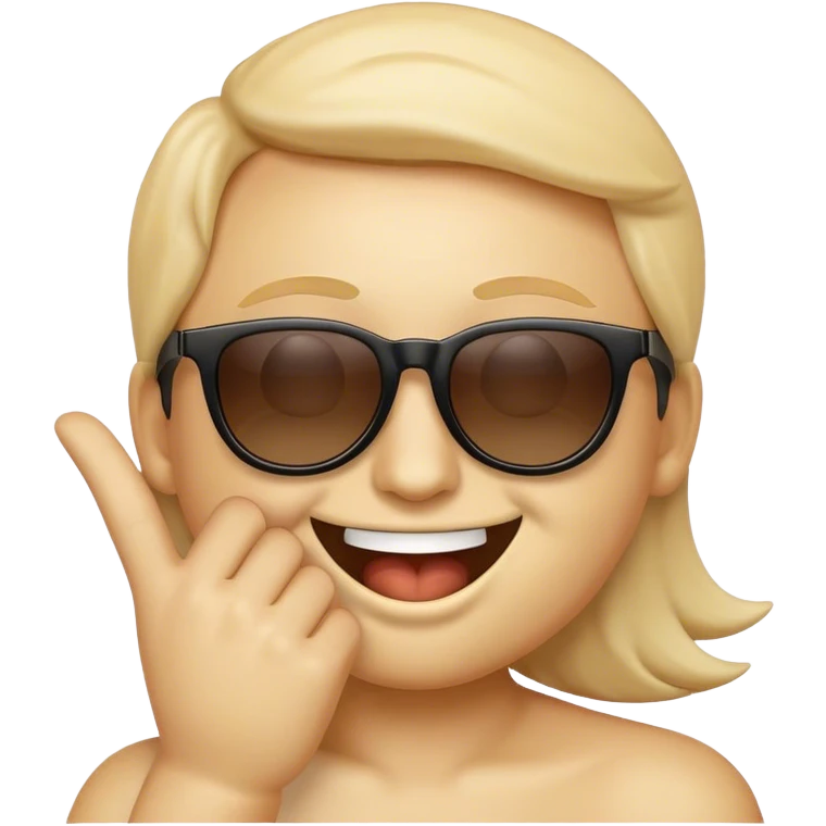 Smily Emoji Face with Hand Over Mouth  and sun glasses emoji