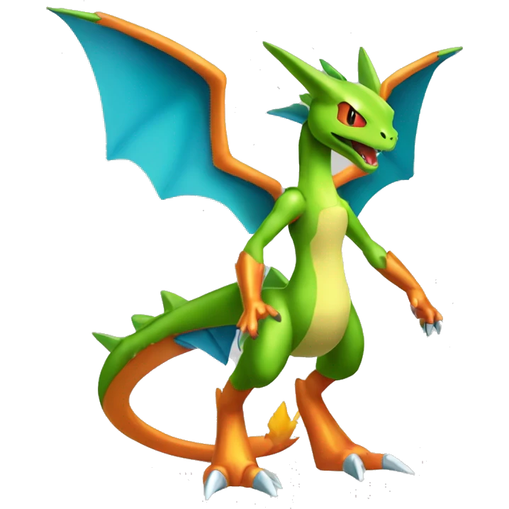 Metallic medabot-Flygon-Charizard full body emoji