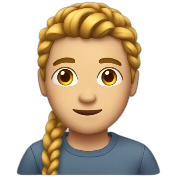 Guy with braid emoji