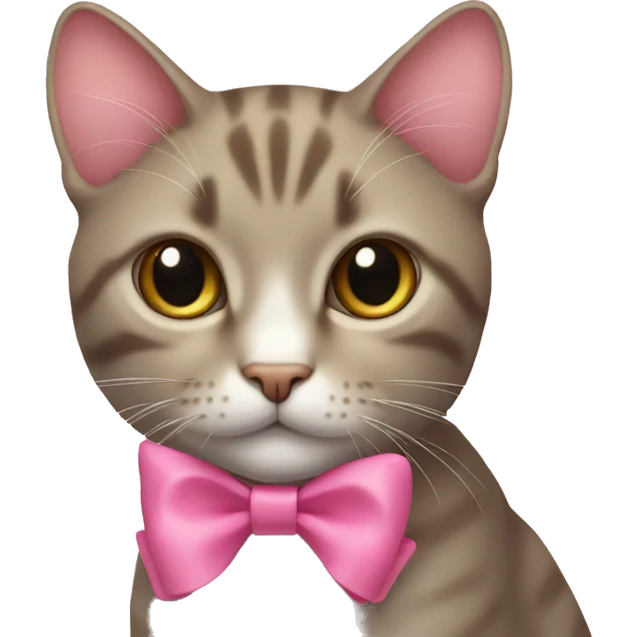 Cat with a pink bow  emoji