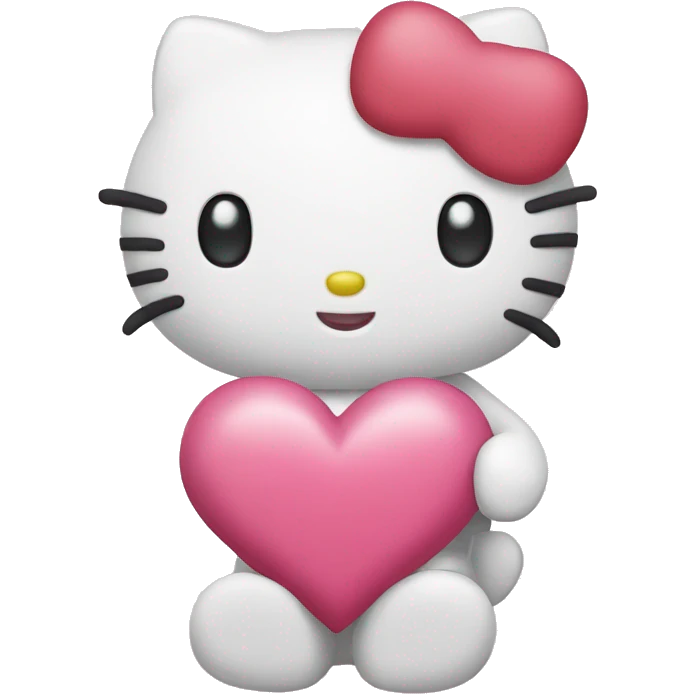 hello kitty with heart emoji