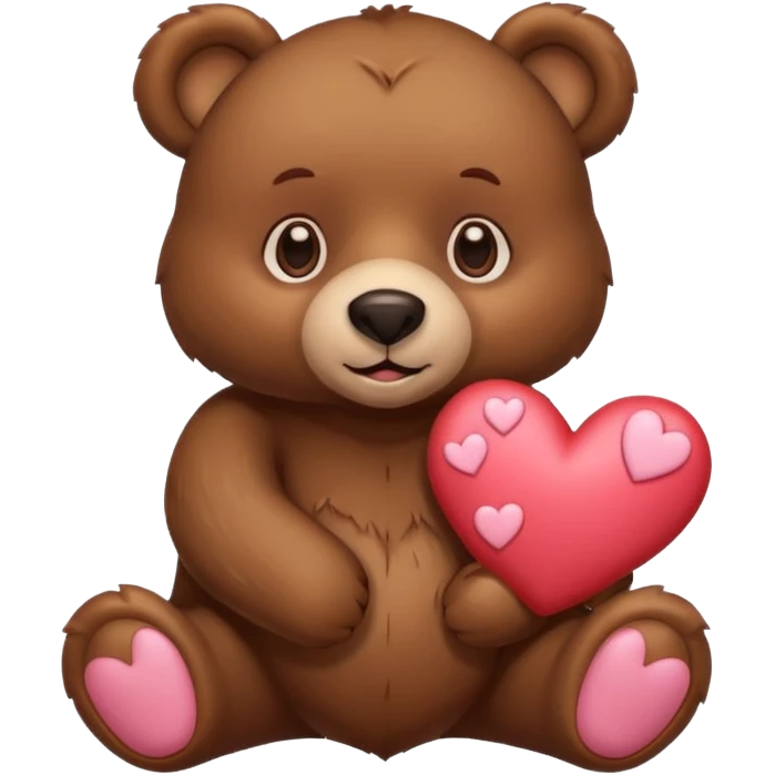 Bear with hearts emoji