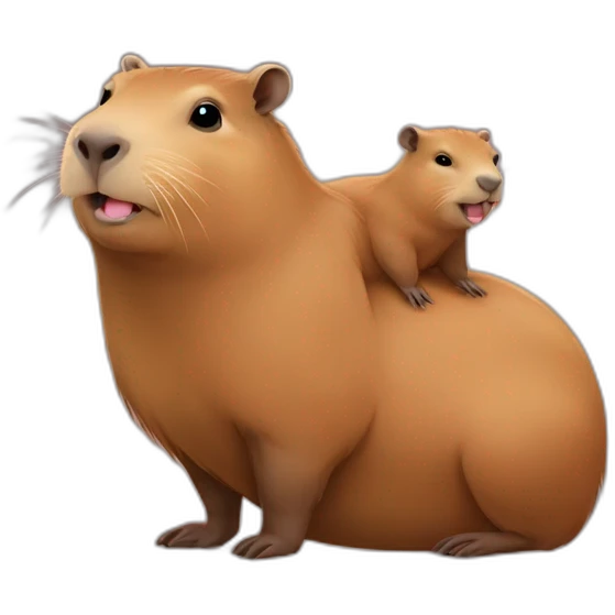 Capybara avec son bébé emoji
