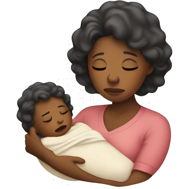 sad mother with newborn emoji