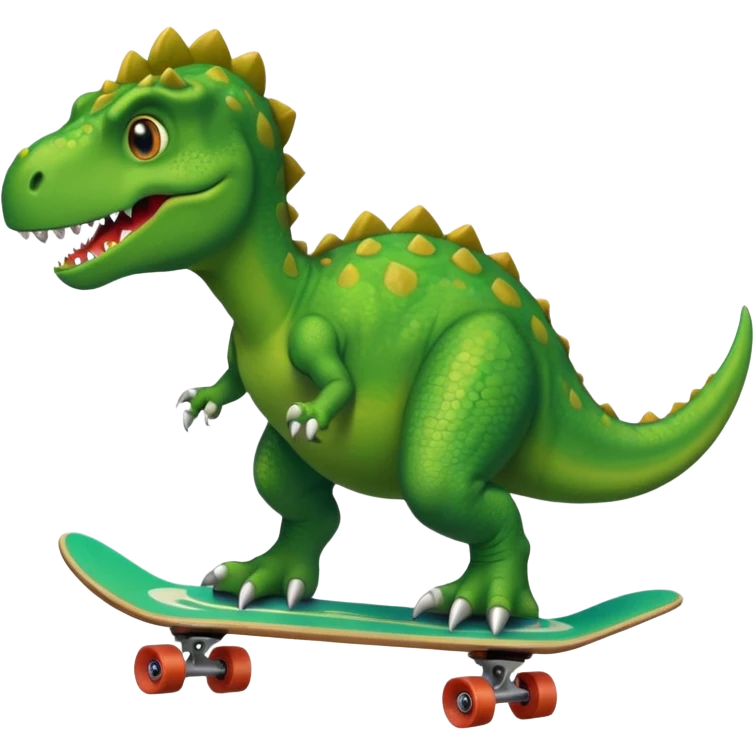 Dinosaur on a skateboard emoji