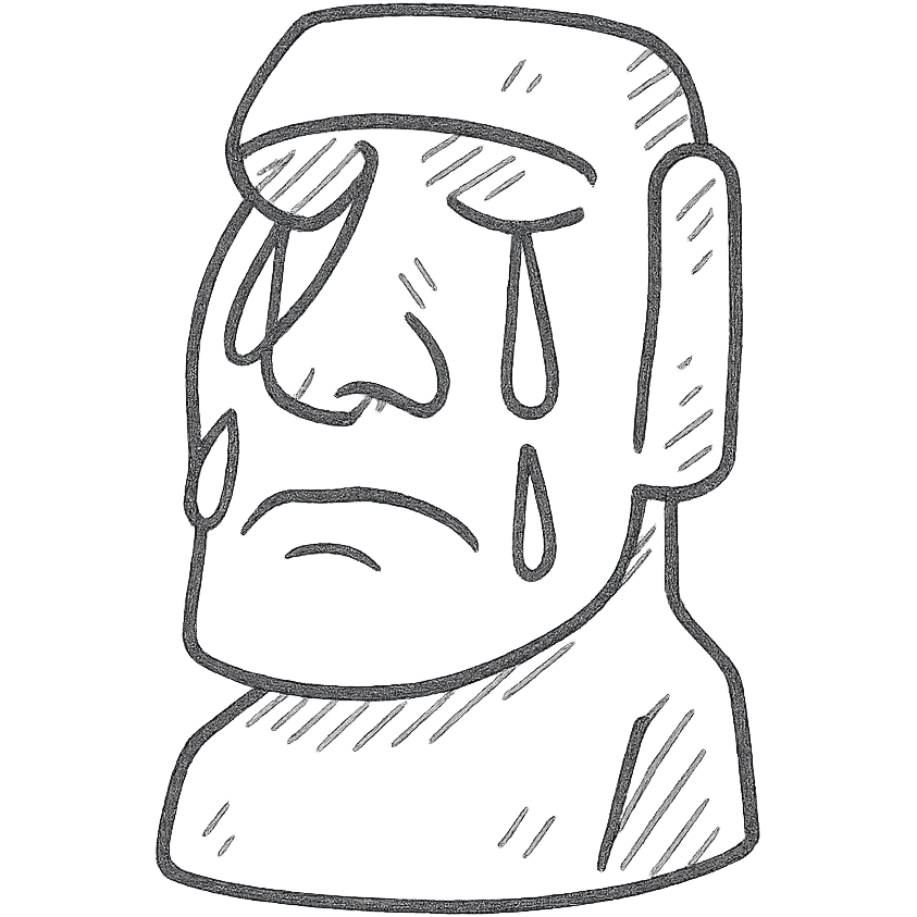 crying moai statue emoji