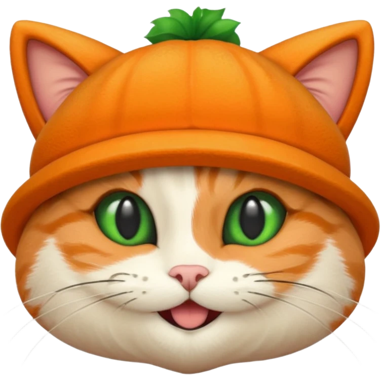 Orange cartoon Katze mit schwarzem melonenhut emoji