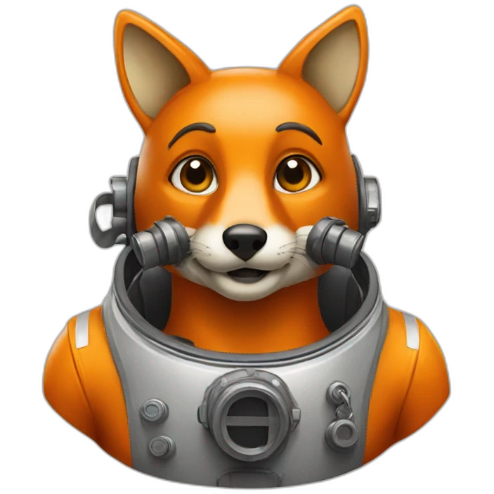 Fox wearing diving suit emoji