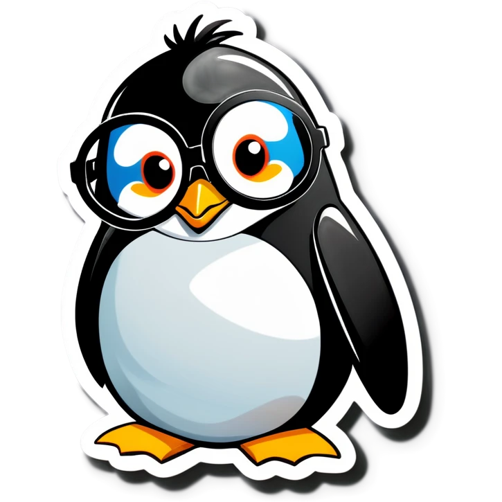 Penguin with eyeglasses  emoji