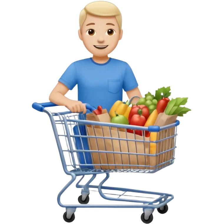 Pushing a shopping cart emoji