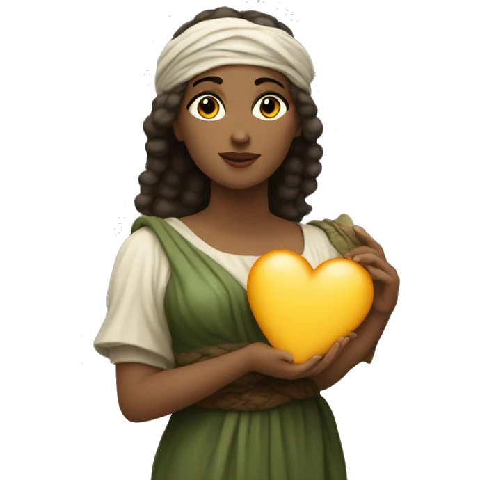 Sappho Sappho holds a heart in her hand emoji