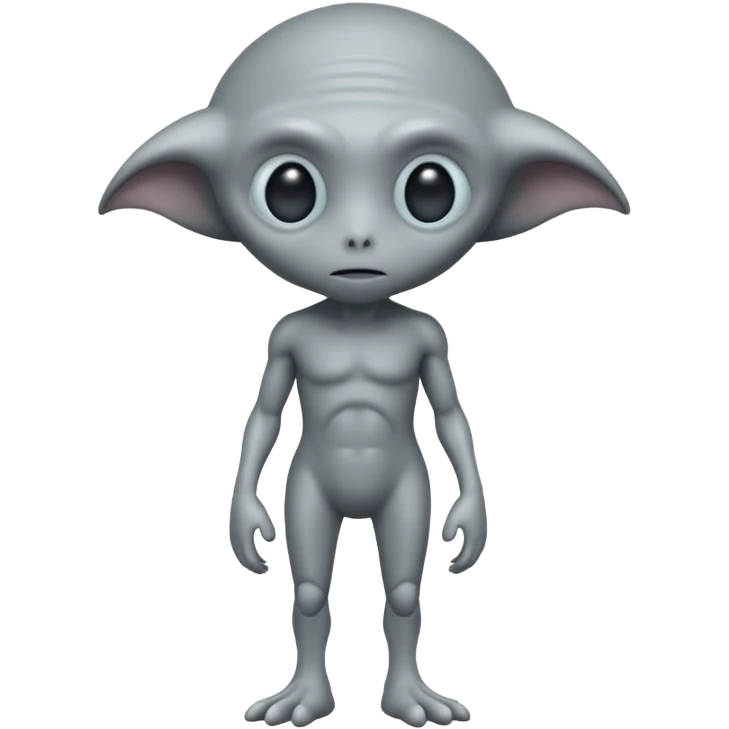 fullbody sad gray alien emoji