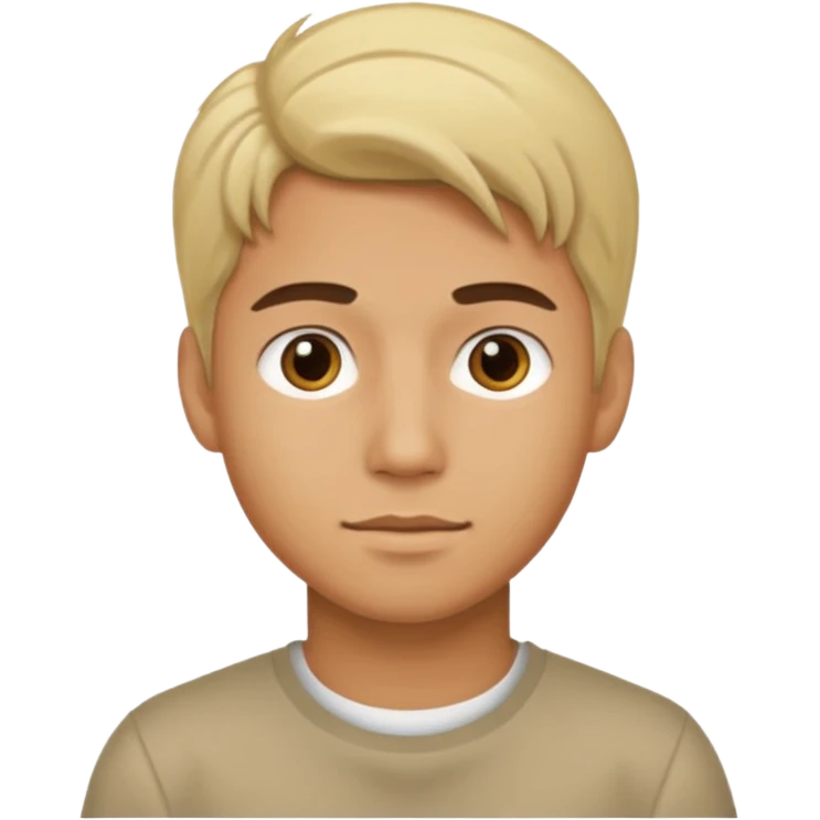 Chico joven latino, piel morena, pelo rubio emoji