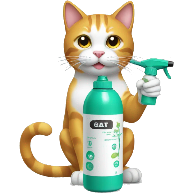 cat holding spray can emoji