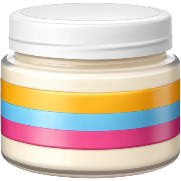 body moisturizer cream pot with label emoji