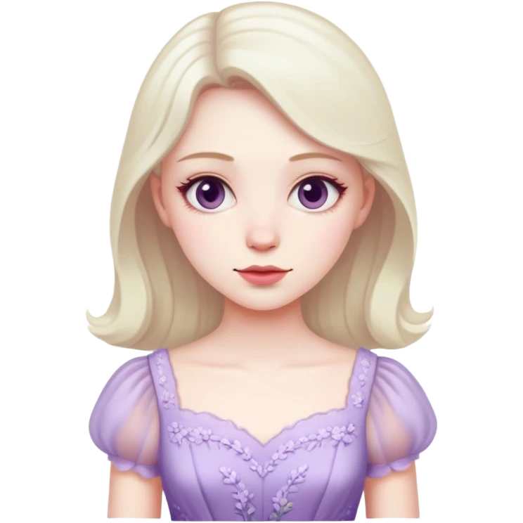 very pale almost white lavender rosy dress emoji