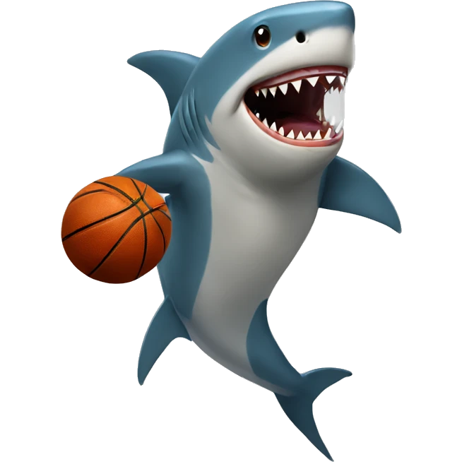 Shark playing basketball emoji