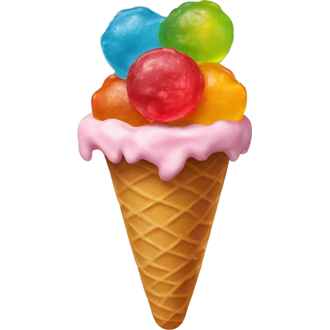 Tall ice cream with gummy bears emoji