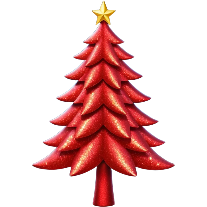 red glitter tree emoji