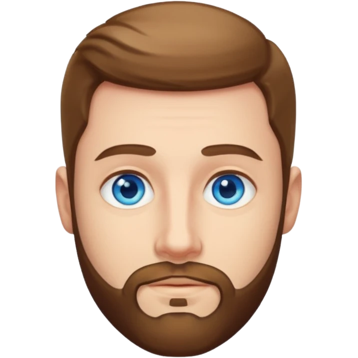 Man met een korte baard en felle blauwe ogen rost haar emoji