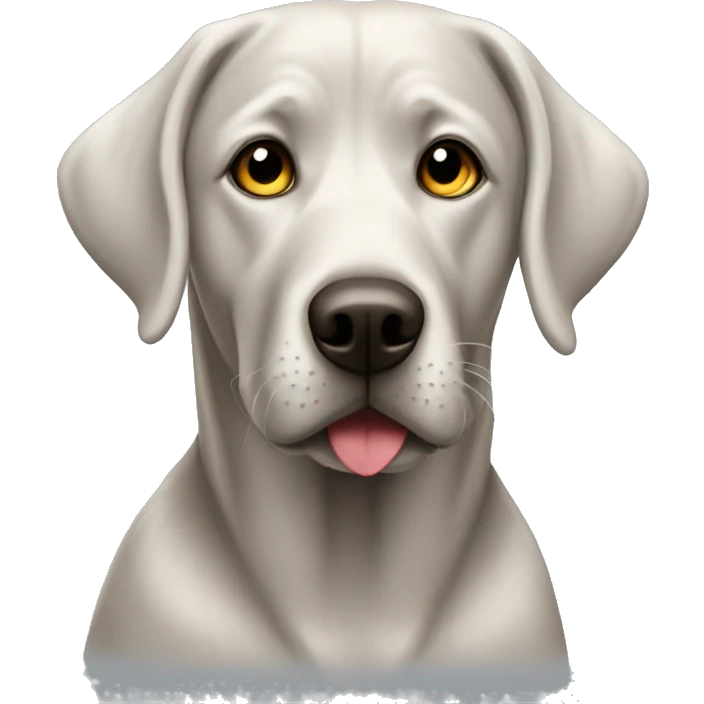 Silver lab with blonde girl heart eyes emoji