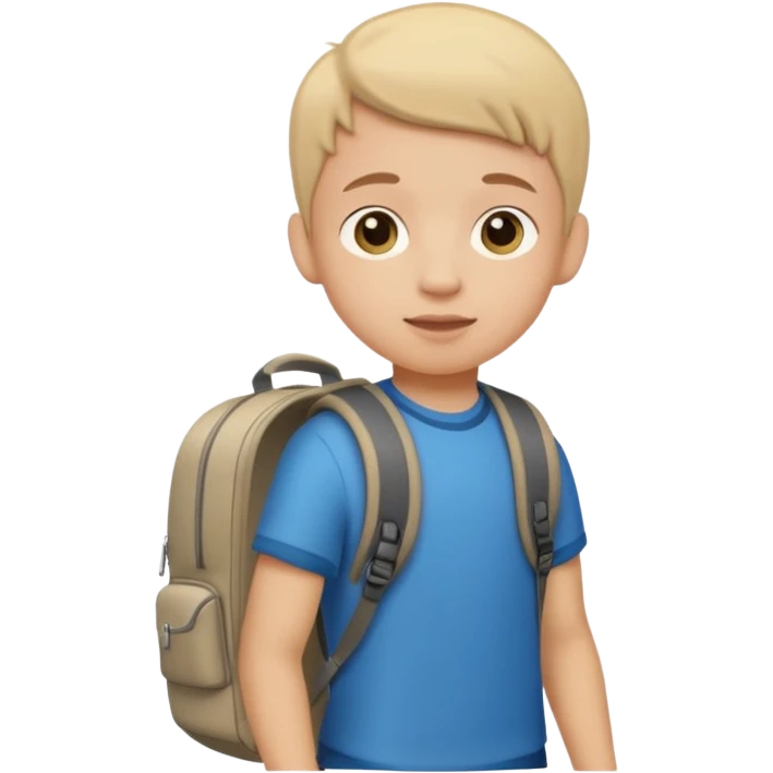 Kid with a rolling backpack emoji