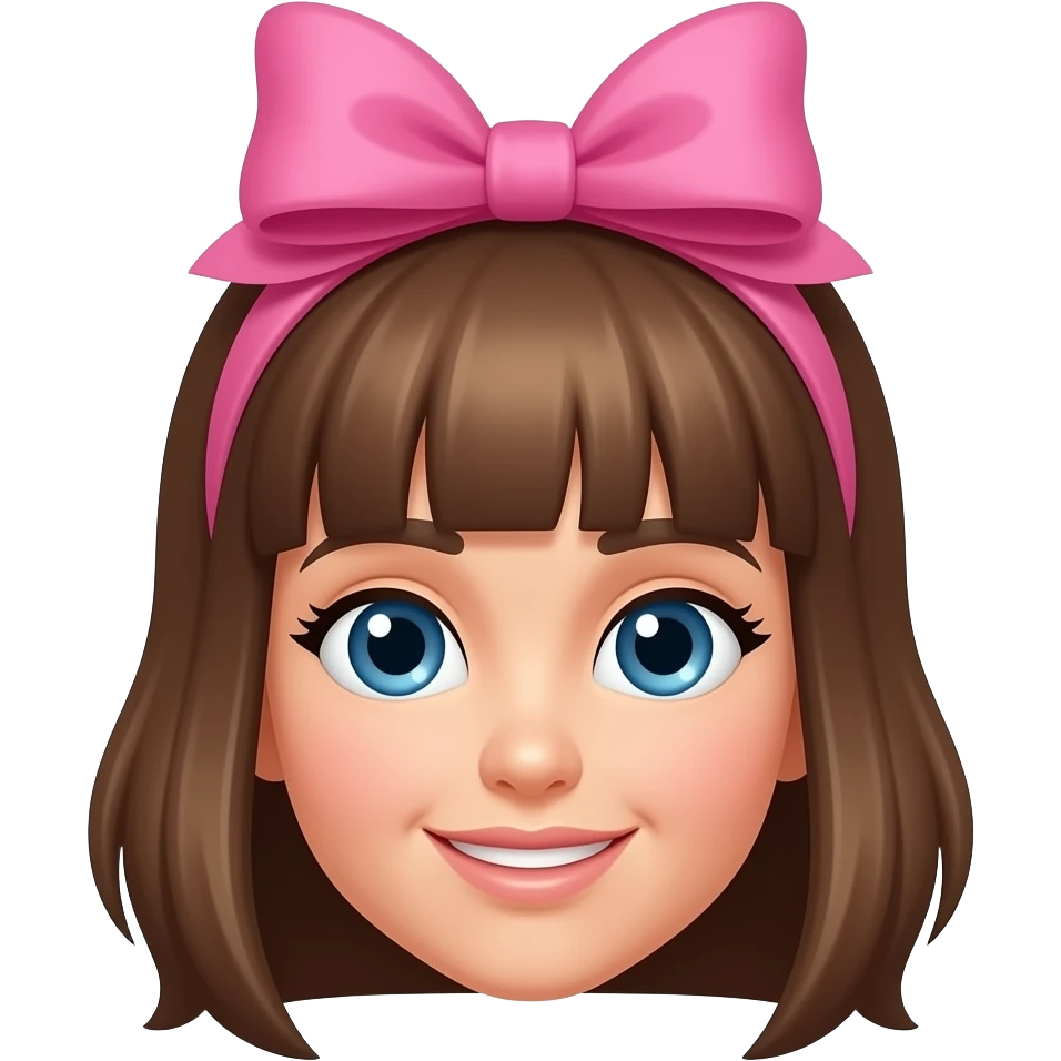 gros bandeau rose dans cheveux emoji