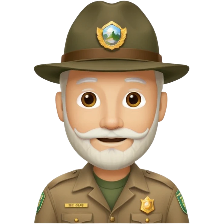 Male Park Ranger with white beard  emoji