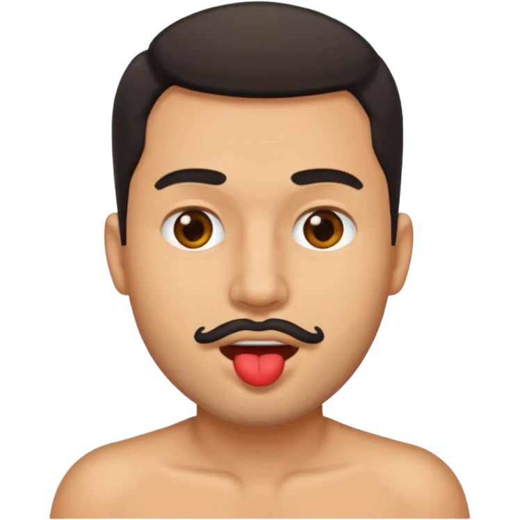Latin man with cum on cheek mouth and chest emoji