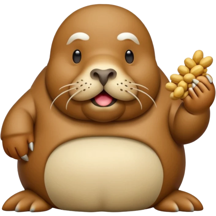 Walrus holding peanuts emoji