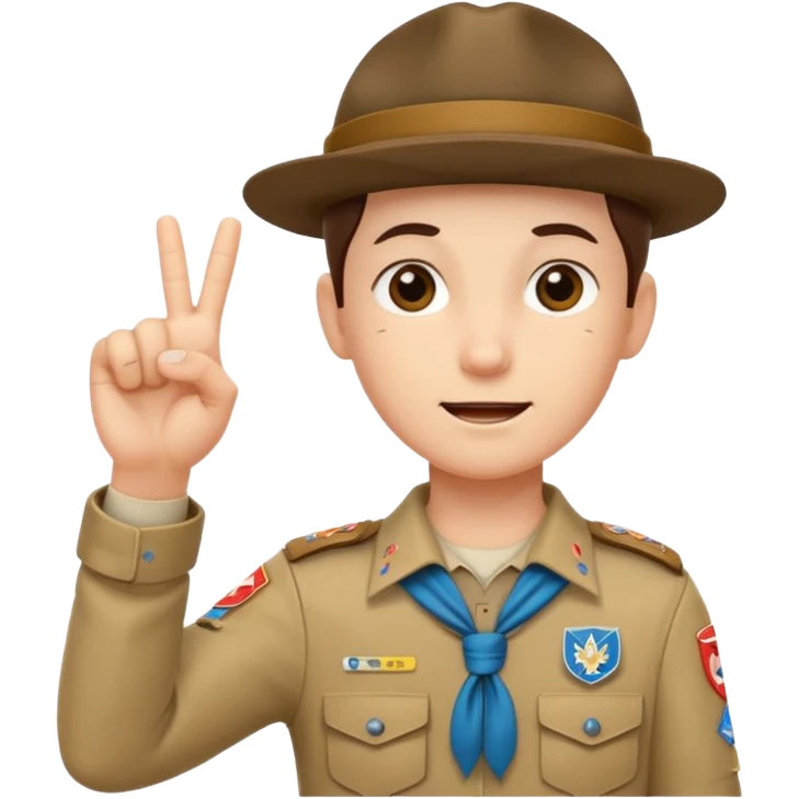 main scouts avec TROIS doigts du milieu levés   emoji