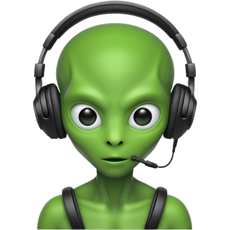 Alien wearing headphones  emoji