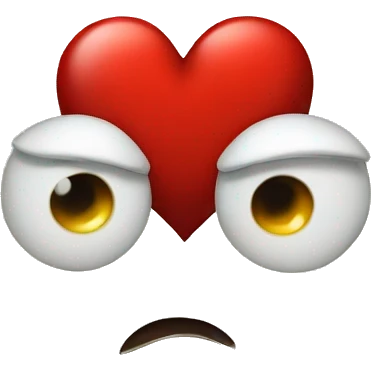 red heart with one eye and a frown face emoji