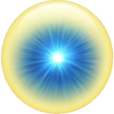 blue light sphere radiating aura  emoji