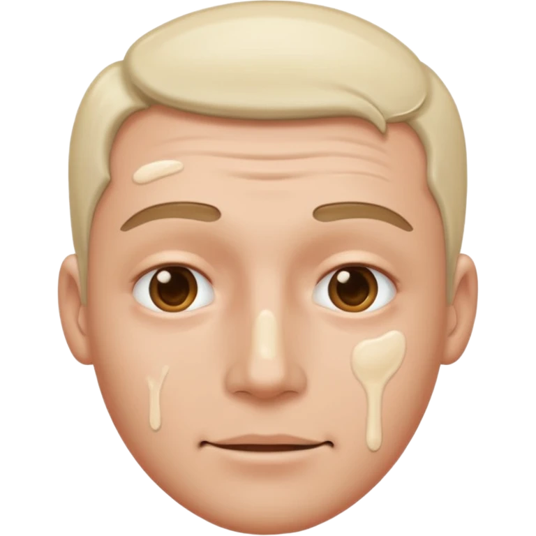 Guy face glazed by loads of cum emoji