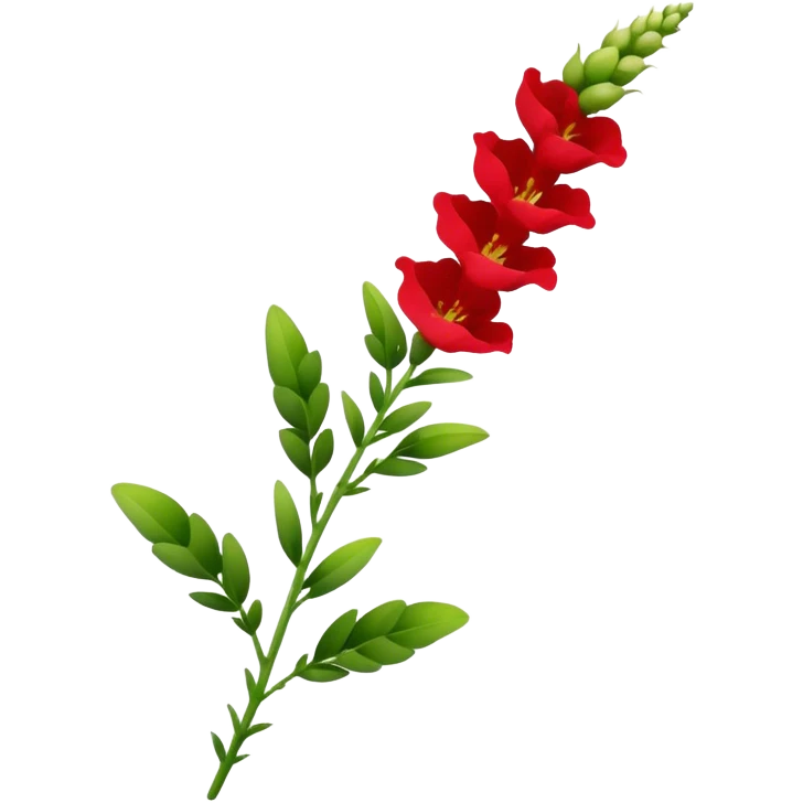 single red Snapdragon, straight stem emoji