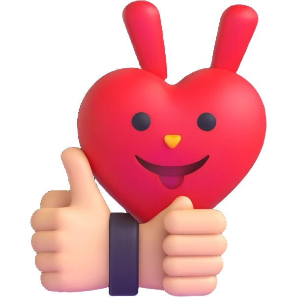 '100' with a heart or thumbs up emoji