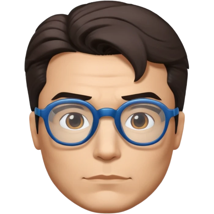 superman with hair and glasses character face only front face different emoji