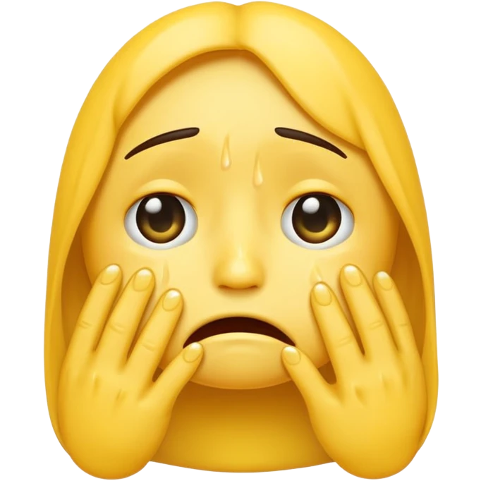 Crying emoji covering mouth with hand emoji