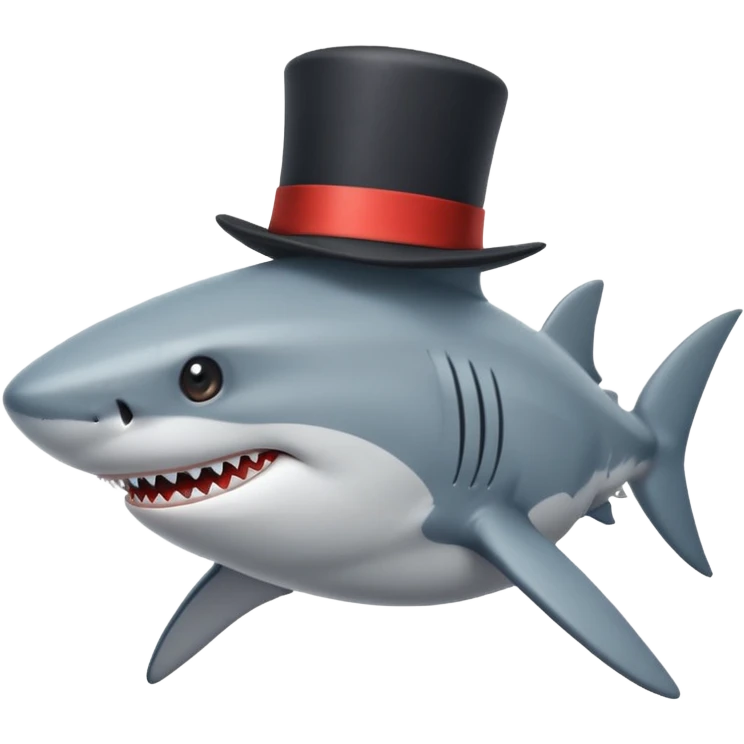 Shark with a top hat emoji