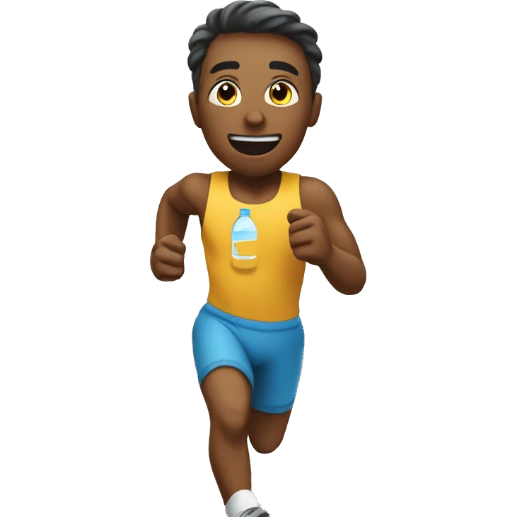 Running in a race while drinking water emoji