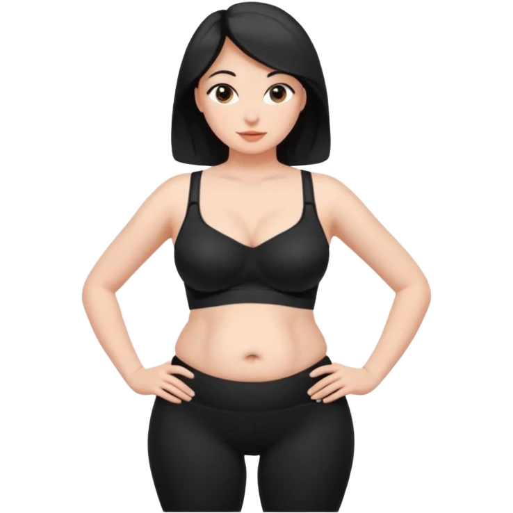 legging brassière noir gonflé ventre nombril femme  emoji