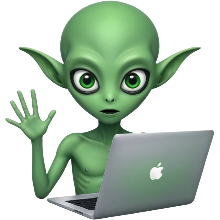 alien with laptop emoji