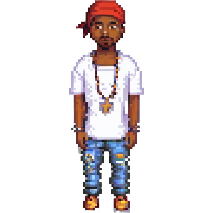 2Pac в полный рост, no background emoji