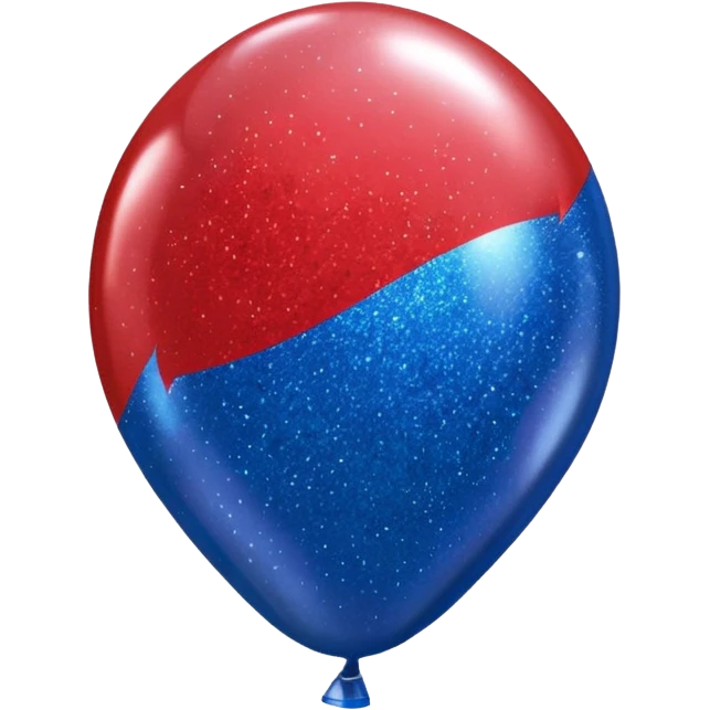 glitter red and blue baloon emoji